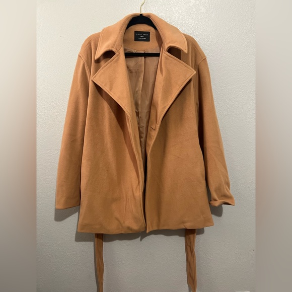 Love Tree Camel Wrap Coat - Picture 2 of 5